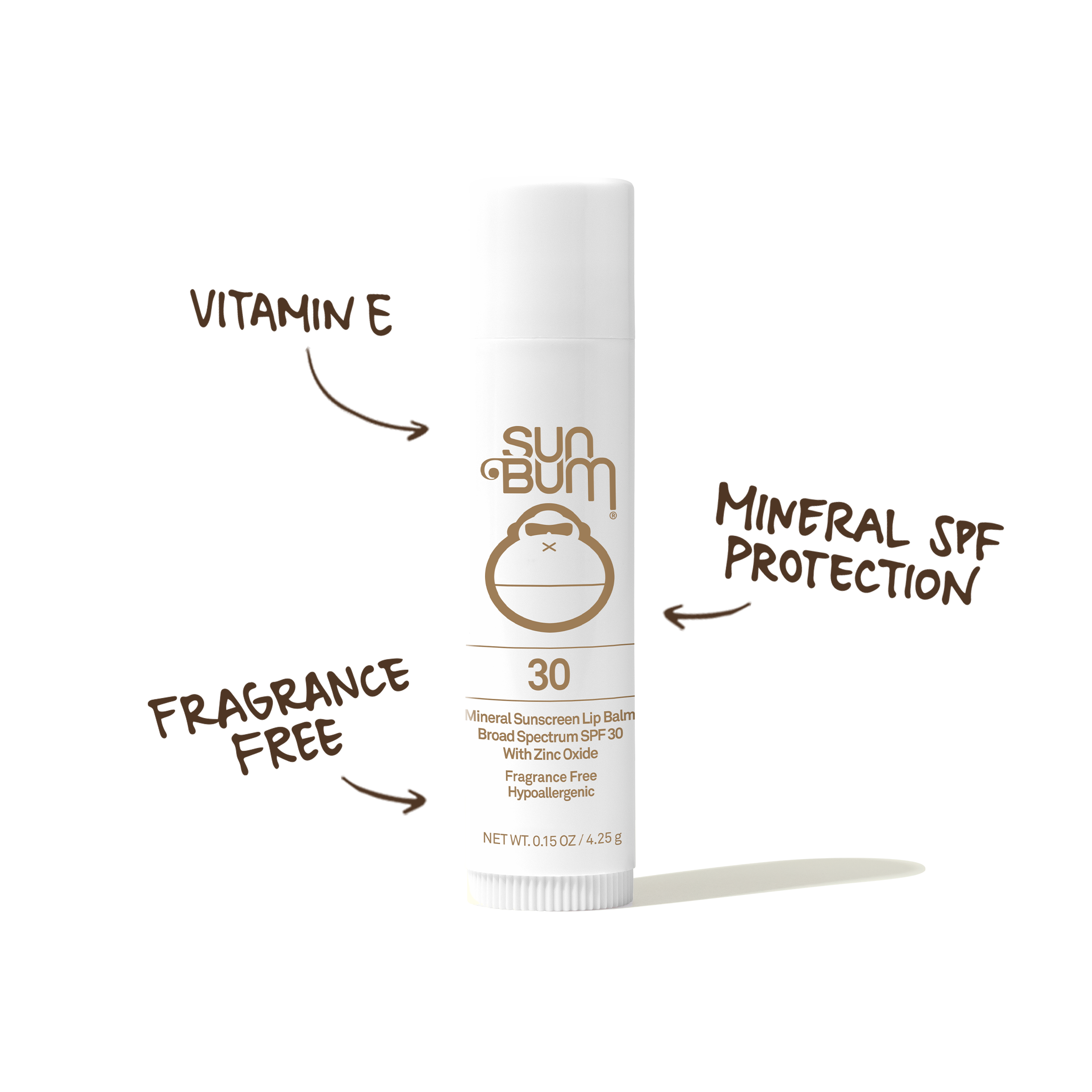 Mineral SPF 30 Lip Balm with zinc oxide, vitamin E, and no fragrance for gentle sun protection – Mineral Lip Collection - Sun Bum.